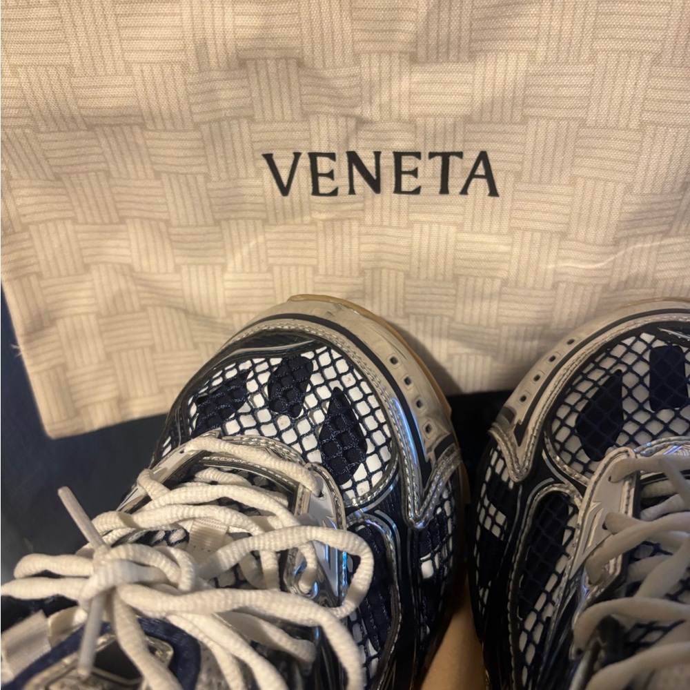 Bottega Veneta Navy and White Sneakers